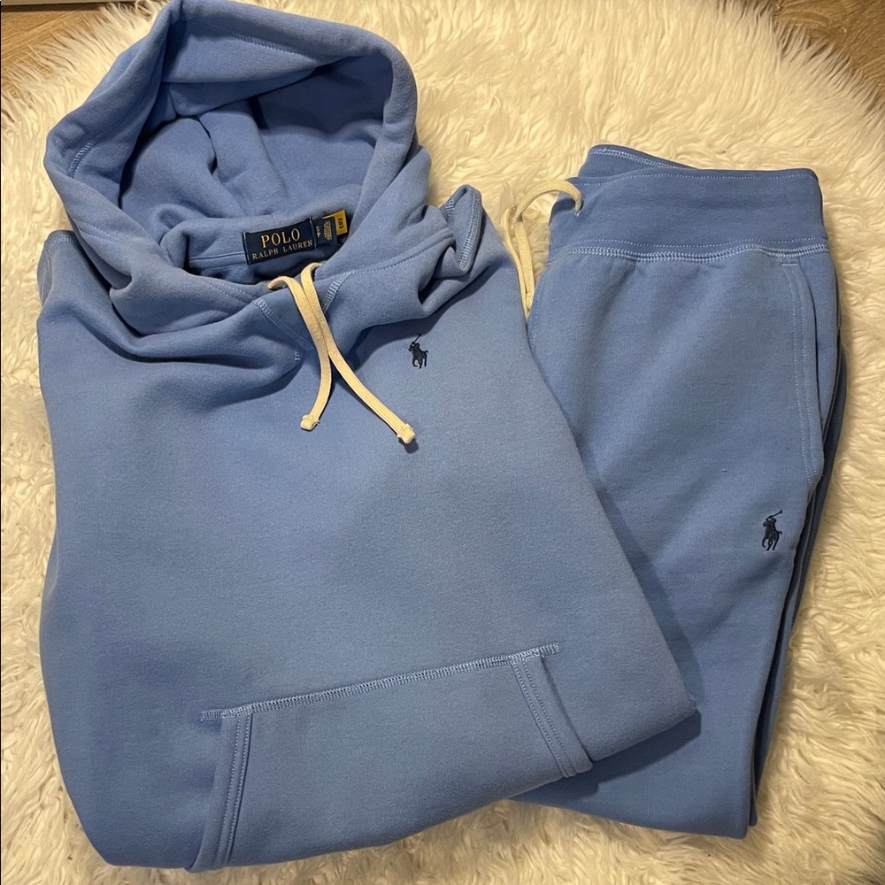 Ralph Lauren Light Blue Hoodie with Yellow Accents